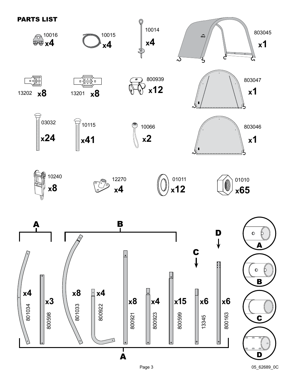 ShelterLogic 62689 10 x 15 x 8 AutoShelter RoundTop 1015 - Sandstone User Manual | Page 3 / 30