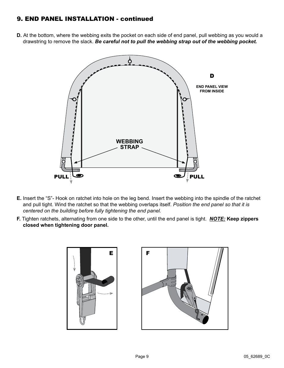 ShelterLogic 62689 10 x 15 x 8 AutoShelter RoundTop 1015 - Sandstone User Manual | Page 9 / 30