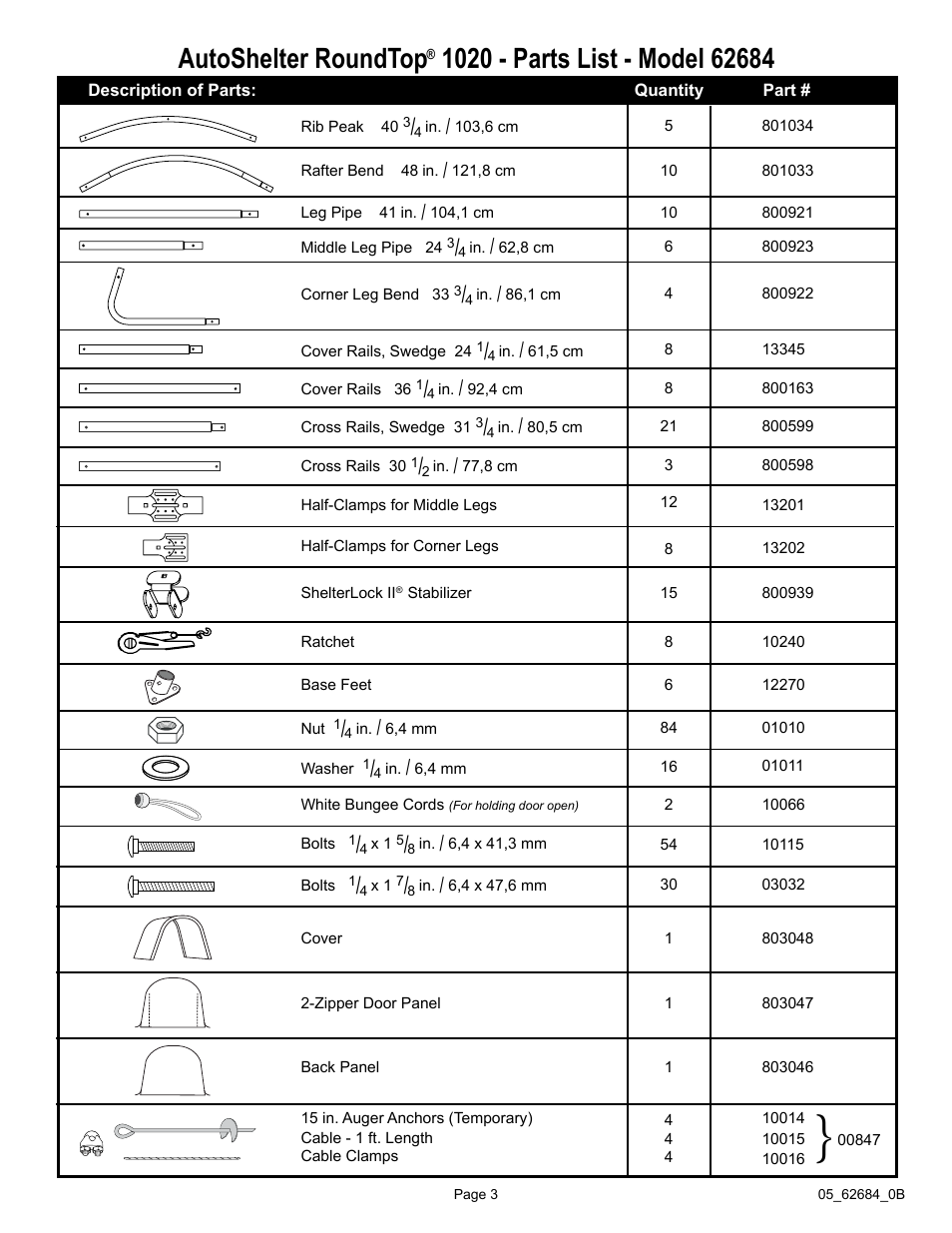 Autoshelter roundtop | ShelterLogic 62684 10 x 20 x 8 AutoShelter RoundTop 1020 - Sandstone User Manual | Page 3 / 30