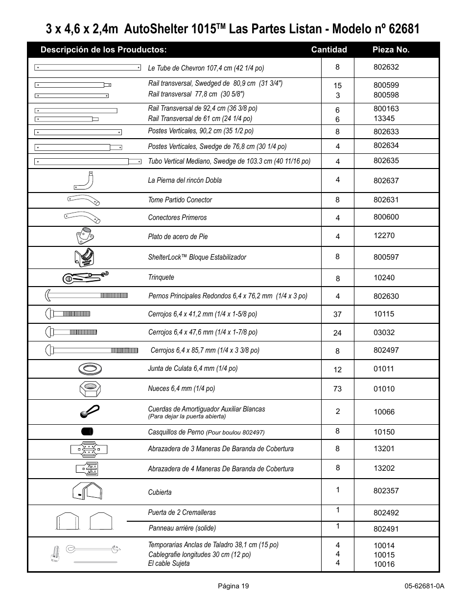 ShelterLogic 62681 10 x 15 x 8 AutoShelter 1015 User Manual | Page 19 / 24