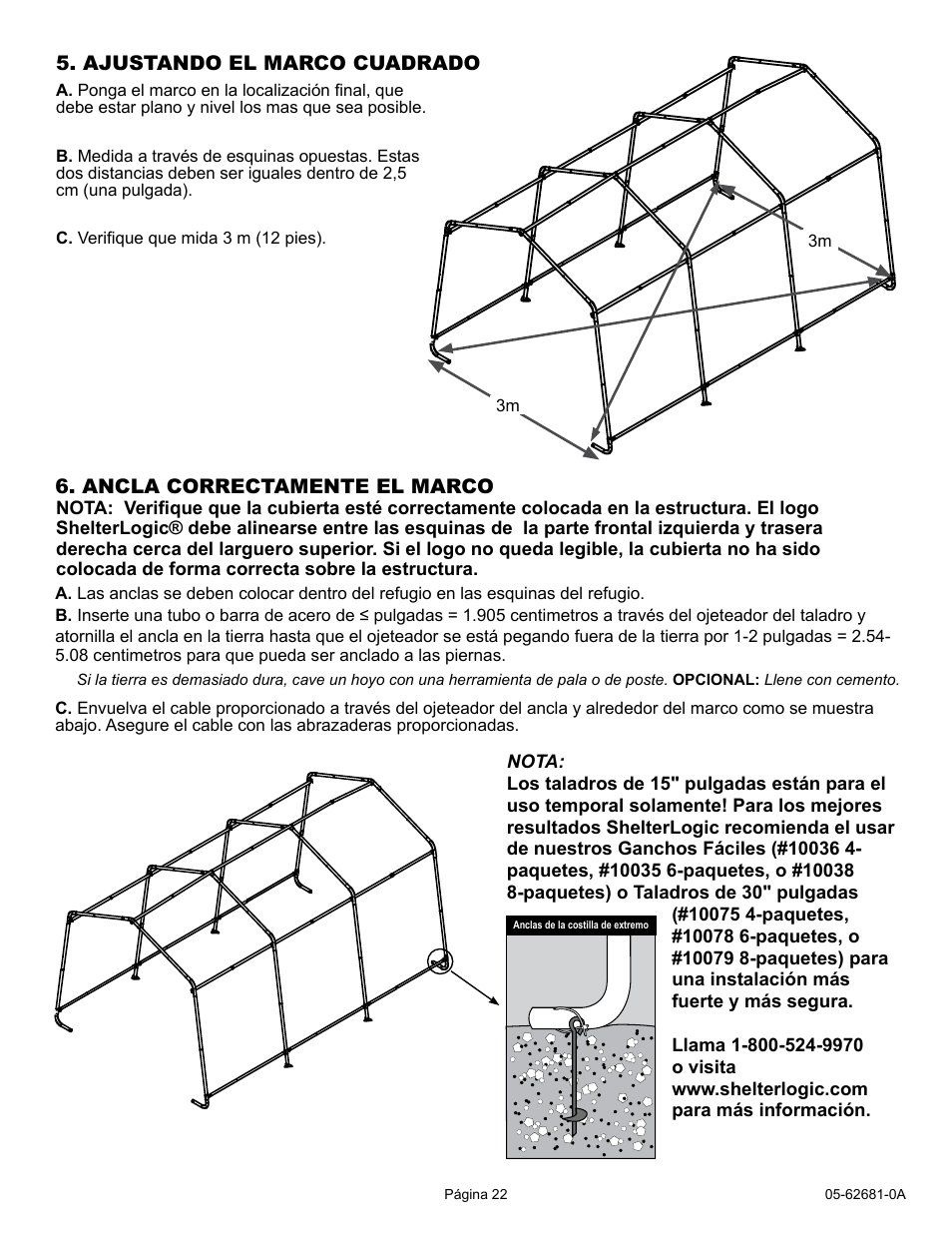 ShelterLogic 62681 10 x 15 x 8 AutoShelter 1015 User Manual | Page 22 / 24