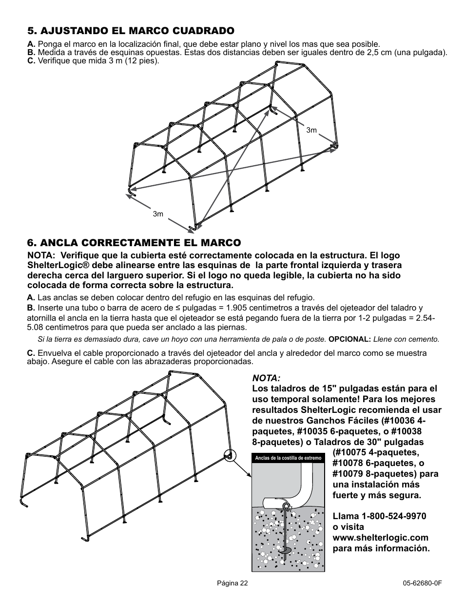 ShelterLogic 62680 10 x 20 x 8 AutoShelter User Manual | Page 22 / 24