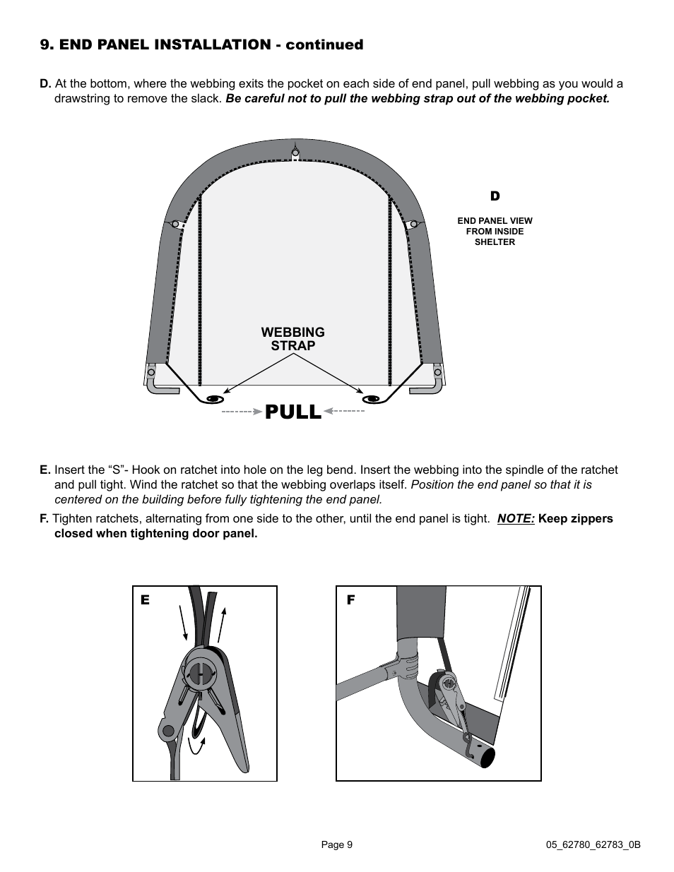 Pull | ShelterLogic 62783 Garage-in-a-Box RoundTop User Manual | Page 9 / 30