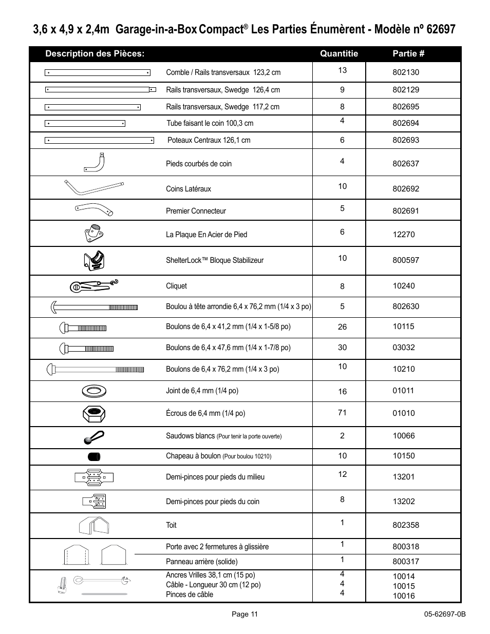 ShelterLogic 62697 12 x 16 x 8 Garage-in-a-Box Compact User Manual | Page 11 / 24