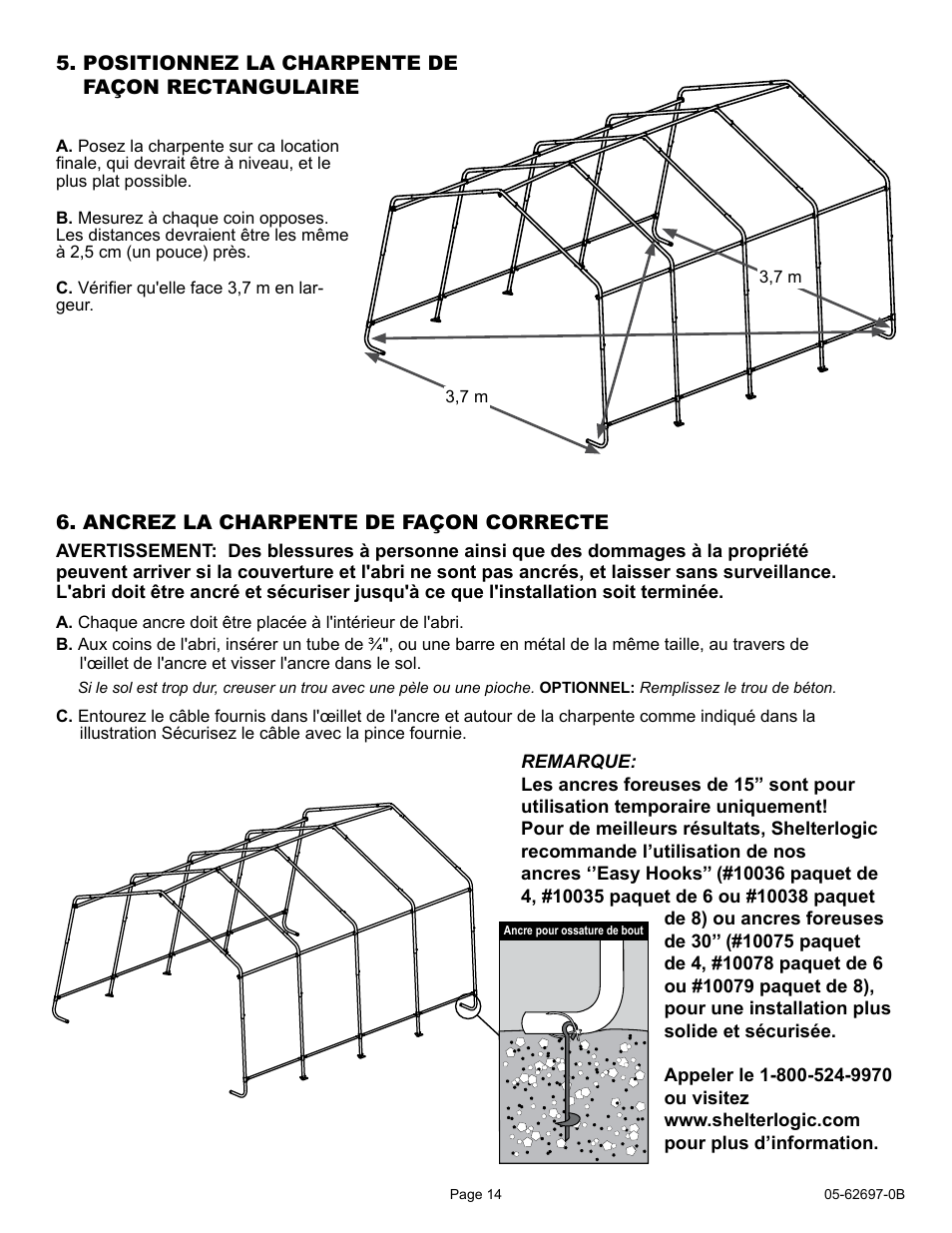 ShelterLogic 62697 12 x 16 x 8 Garage-in-a-Box Compact User Manual | Page 14 / 24