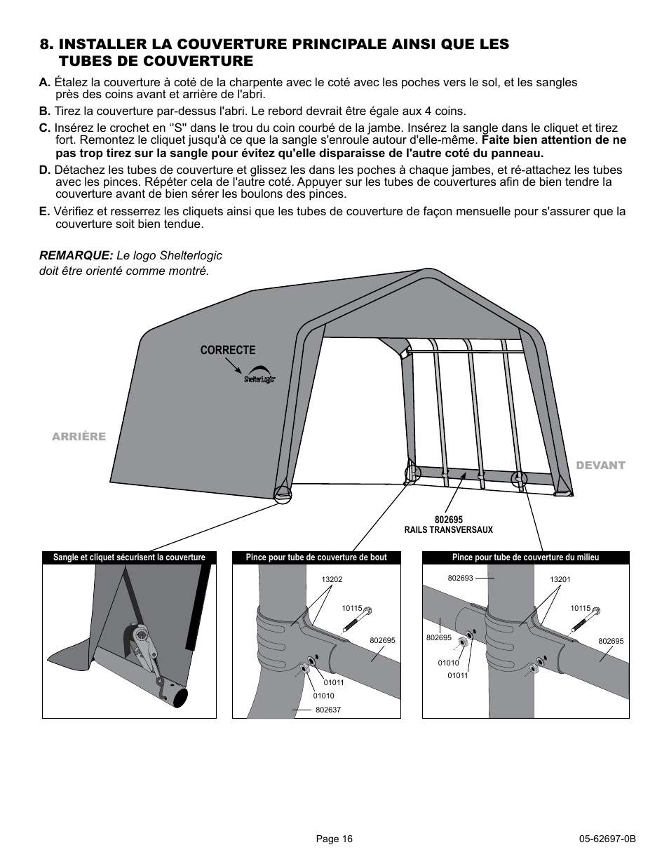 ShelterLogic 62697 12 x 16 x 8 Garage-in-a-Box Compact User Manual | Page 16 / 24