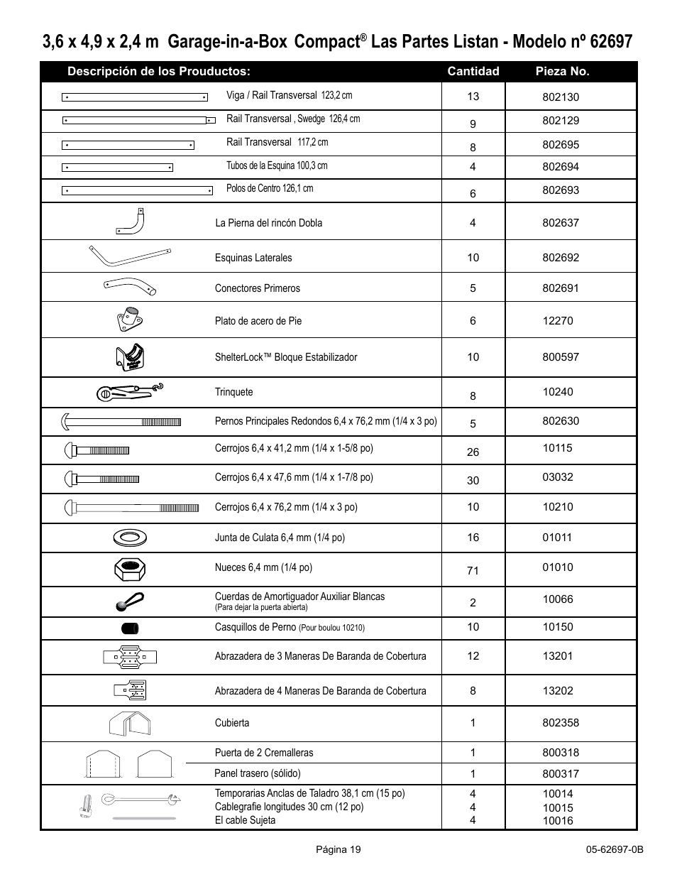 ShelterLogic 62697 12 x 16 x 8 Garage-in-a-Box Compact User Manual | Page 19 / 24