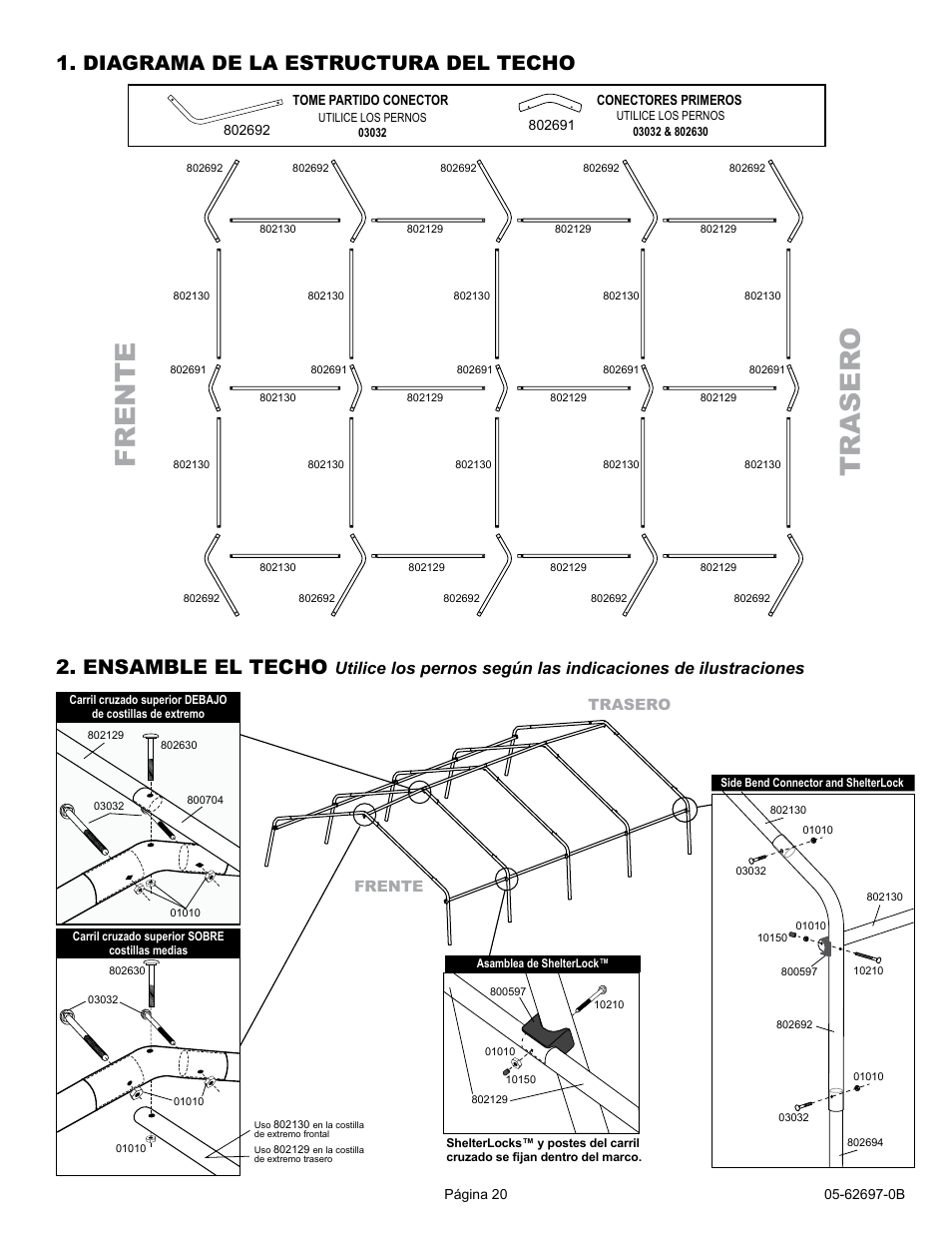 Frente tr as er o | ShelterLogic 62697 12 x 16 x 8 Garage-in-a-Box Compact User Manual | Page 20 / 24