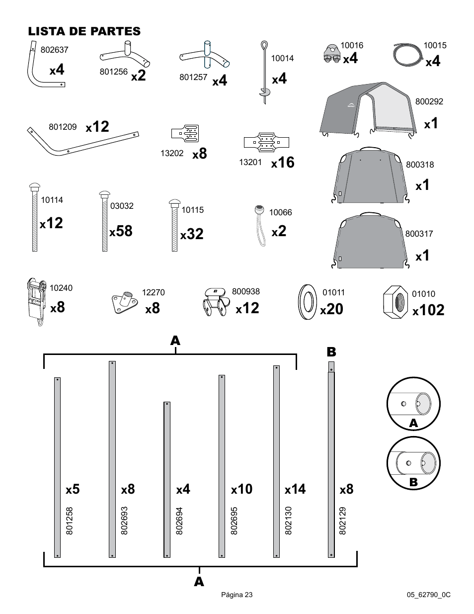 ShelterLogic 62790 12 x 20 x 8 Garage-in-a-Box User Manual | Page 23 / 30