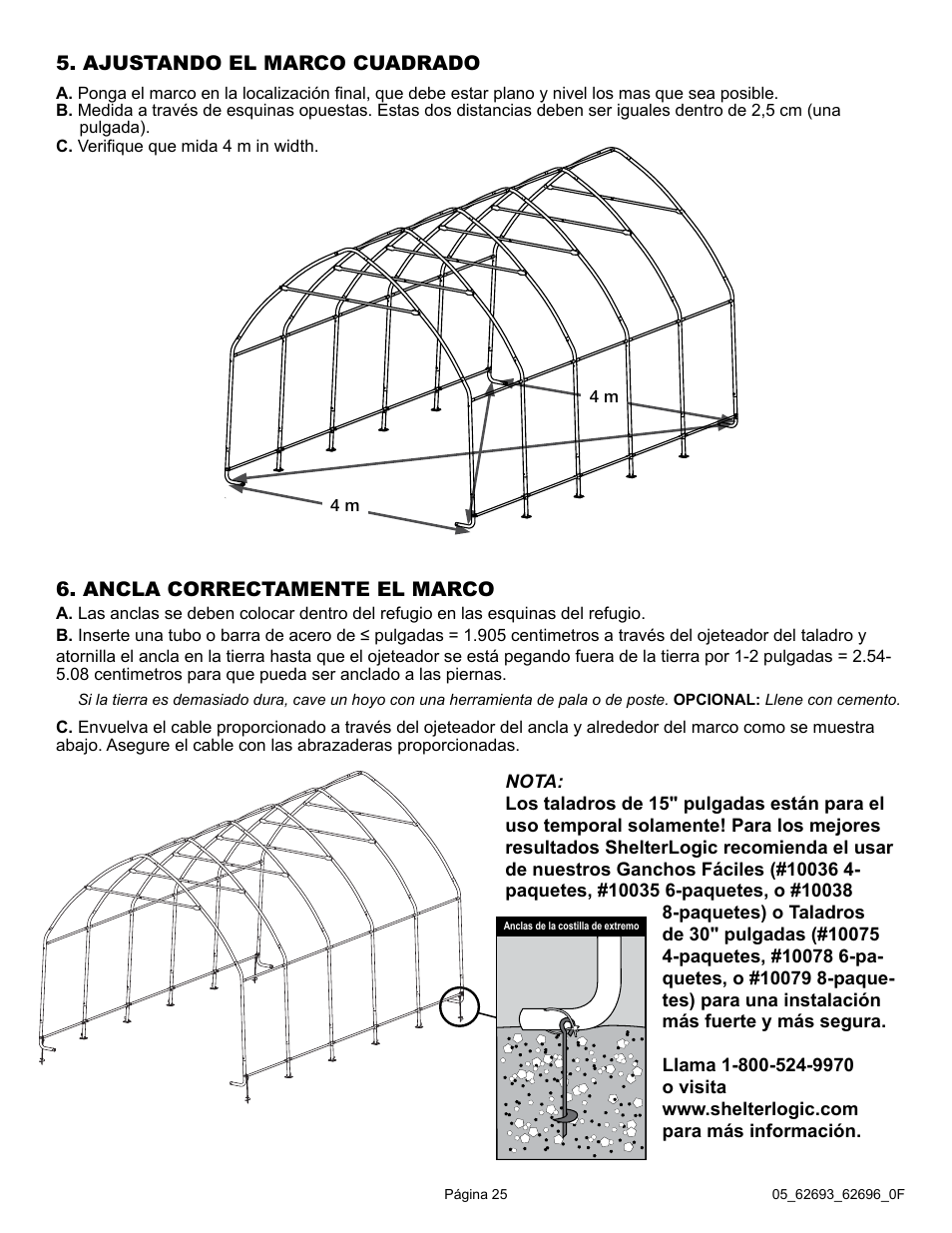 ShelterLogic 62696 13 x 20 x 12 Garage-in-a-Box SUV/Truck User Manual | Page 25 / 27