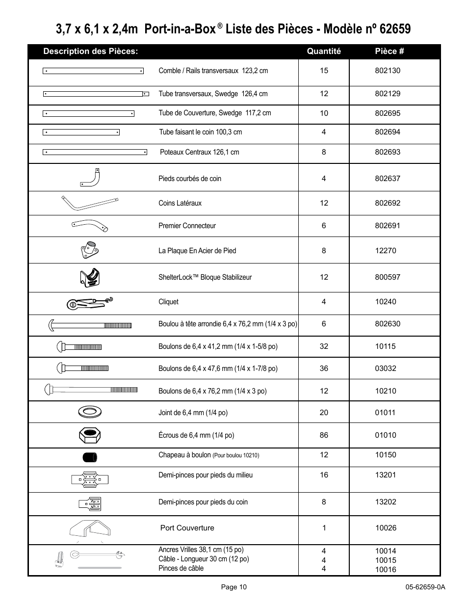 ShelterLogic 62659 12 x 20 x 8 Port-in-a-Box User Manual | Page 10 / 21