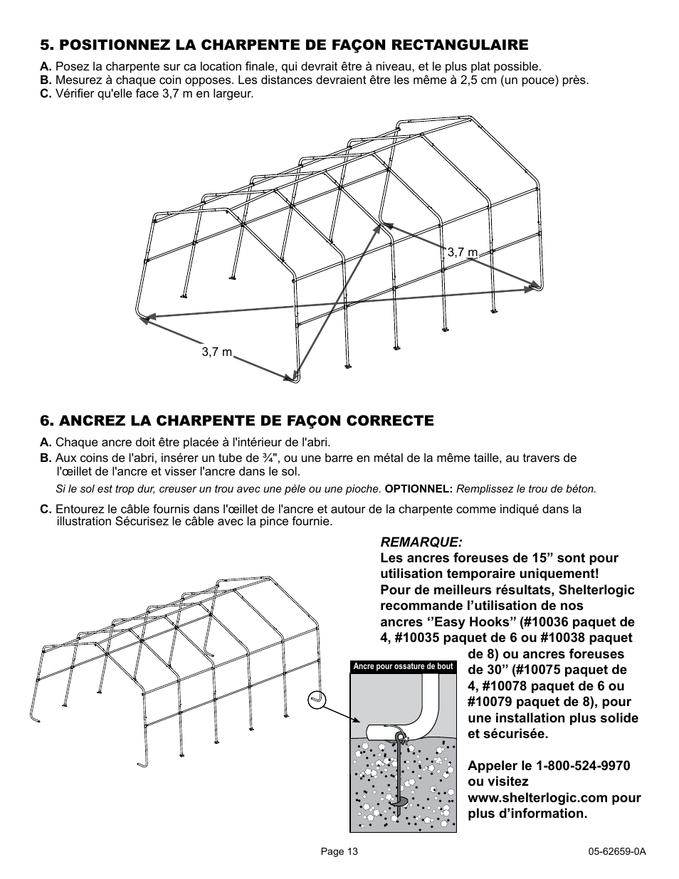 ShelterLogic 62659 12 x 20 x 8 Port-in-a-Box User Manual | Page 13 / 21