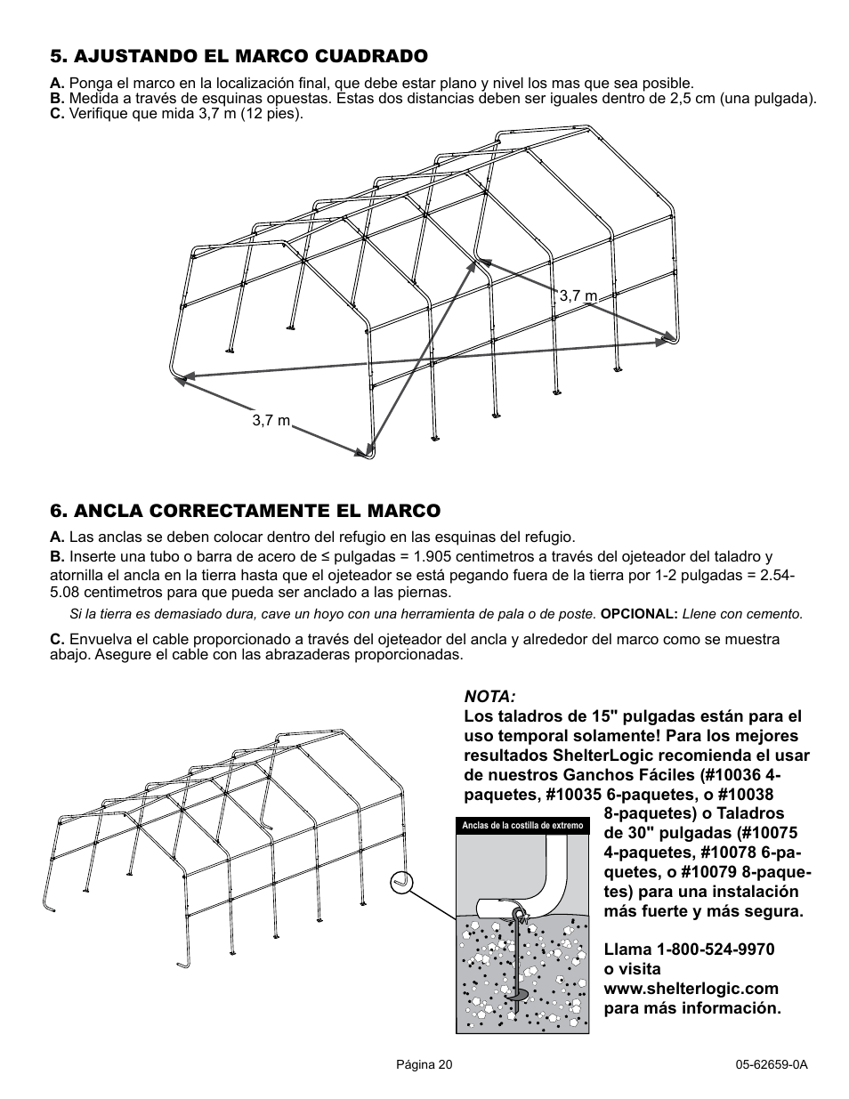 ShelterLogic 62659 12 x 20 x 8 Port-in-a-Box User Manual | Page 20 / 21