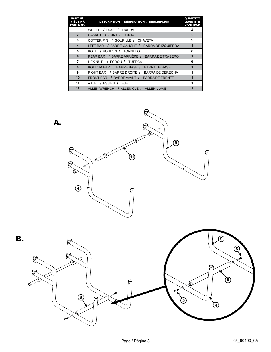 A. b | ShelterLogic 90490 Rolling Firewood Cart User Manual | Page 3 / 5