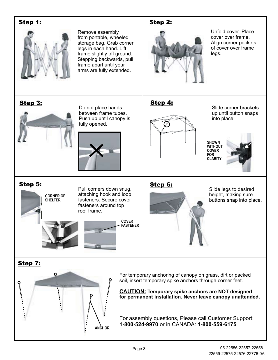 ShelterLogic 22776 10x10 Slant Leg Pop-Up User Manual | Page 3 / 12