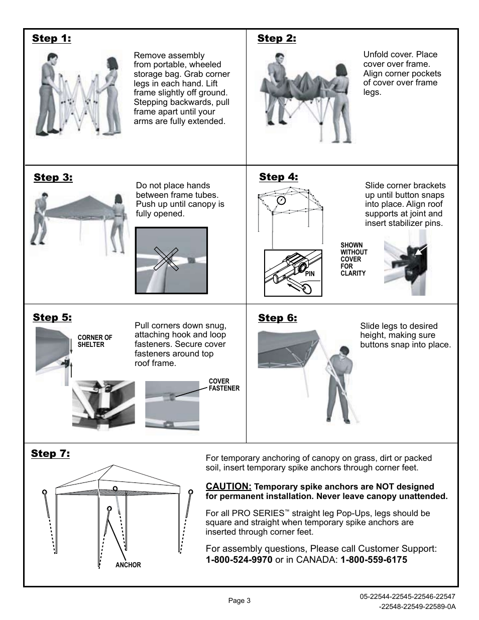 ShelterLogic 22589 12x12 Slant Leg Pop-Up User Manual | Page 3 / 12