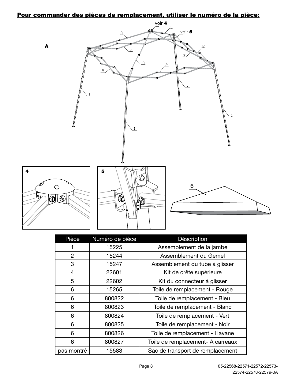ShelterLogic 22578-22579 8x8 Slant Leg Pop-Up User Manual | Page 8 / 12