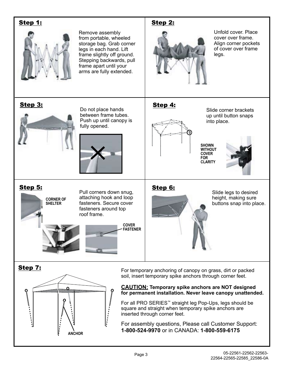 ShelterLogic 22585-22586 10x10 Straight Leg Pop-Up User Manual | Page 3 / 12