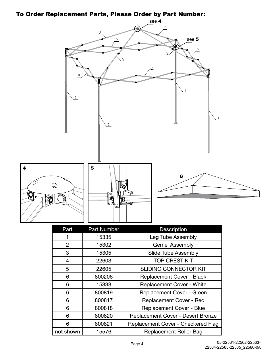 ShelterLogic 22585-22586 10x10 Straight Leg Pop-Up User Manual | Page 4 / 12