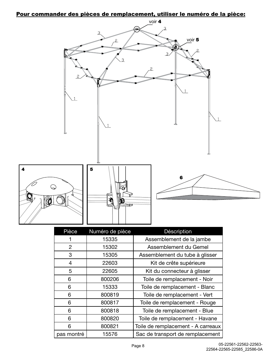 ShelterLogic 22585-22586 10x10 Straight Leg Pop-Up User Manual | Page 8 / 12