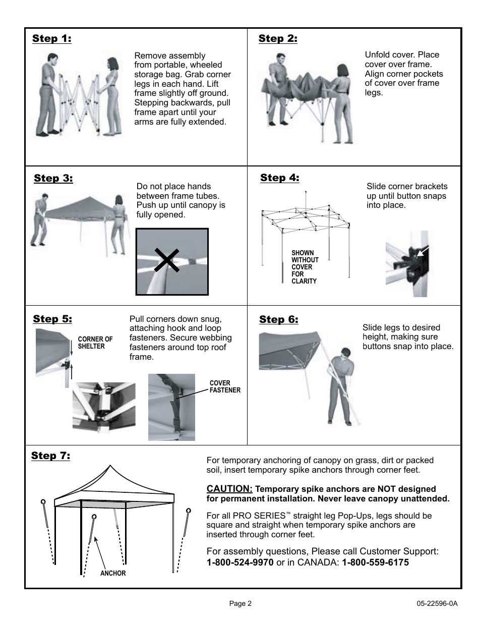 ShelterLogic 22596 10x10 Straight Leg Truss PopUp User Manual | Page 2 / 9