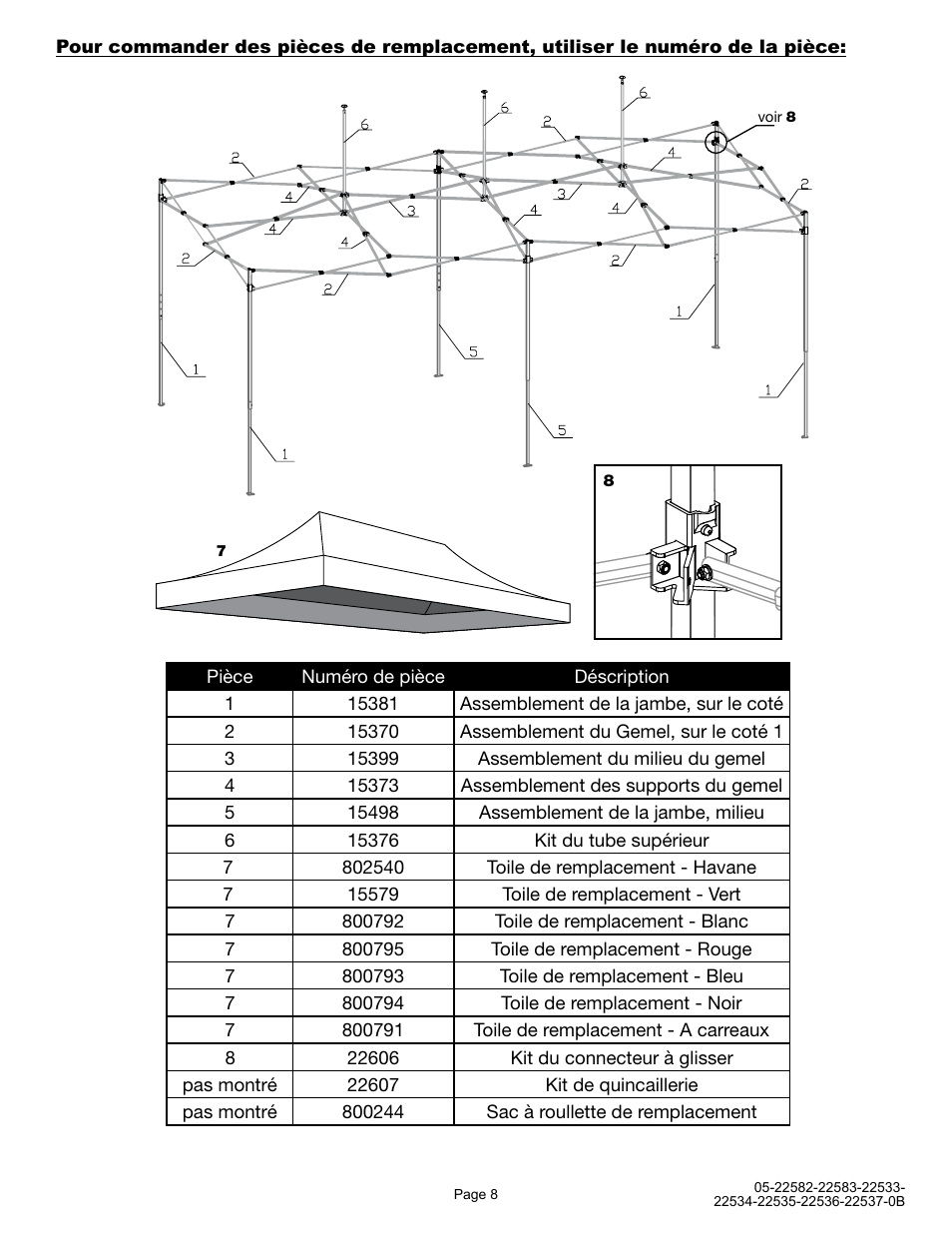 ShelterLogic 22533-22537 10x20 Straight Leg Pop-Up User Manual | Page 8 / 12
