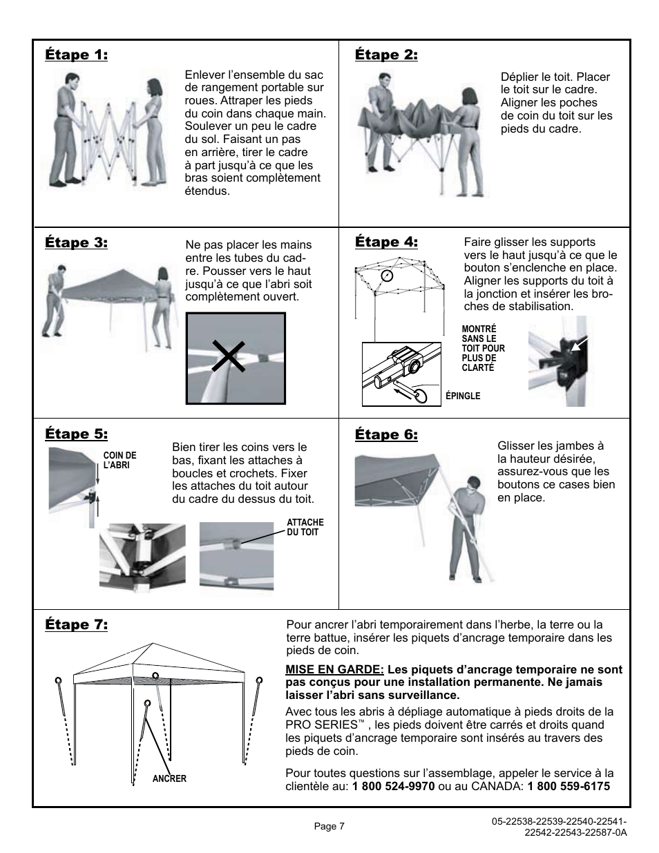 ShelterLogic 22587 12x12 Straight Leg Pop-Up User Manual | Page 7 / 12