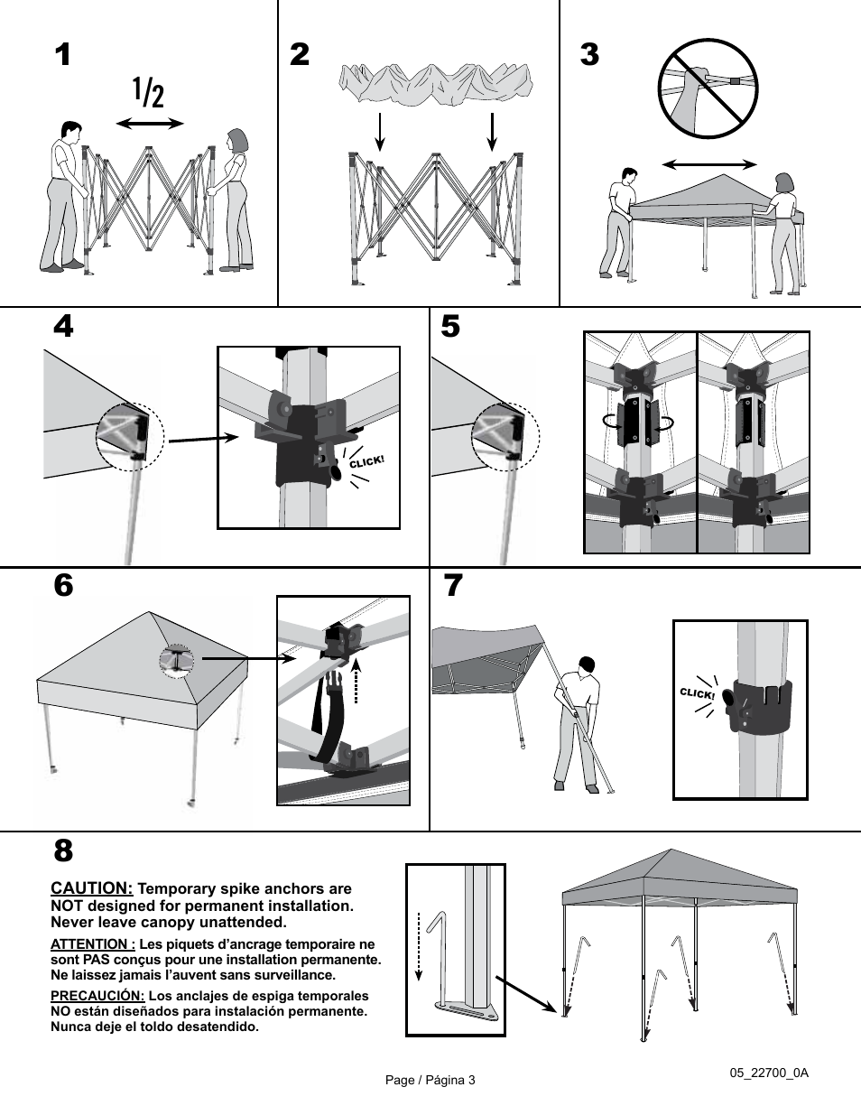 ShelterLogic 22700 10 x 10 Aluminum Pop-Up Canopy User Manual | Page 3 / 3