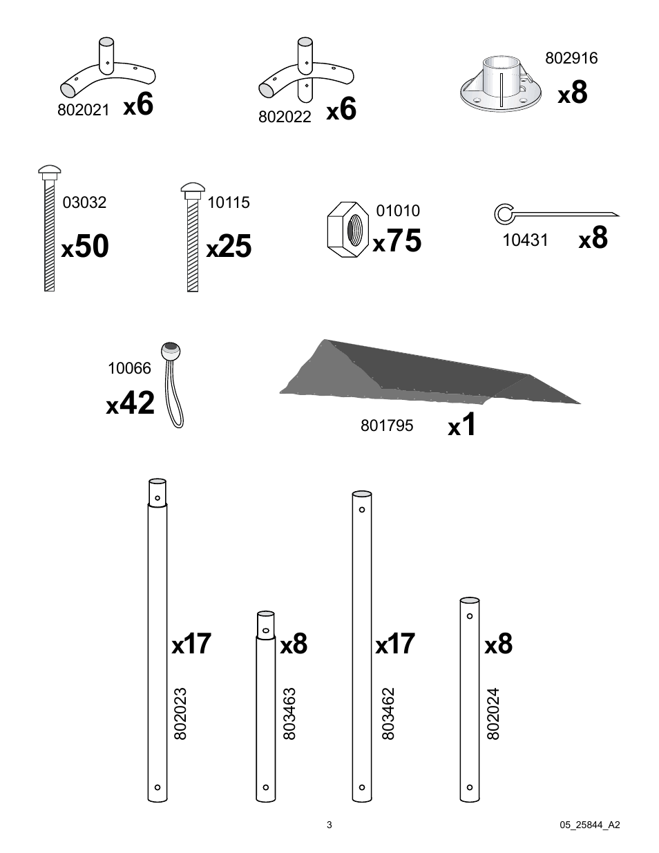 ShelterLogic 25844 Shade Canopy 8 x 20 User Manual | Page 3 / 9