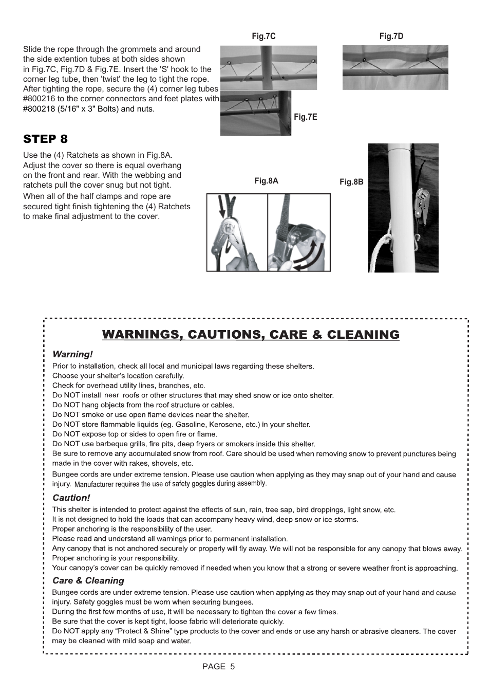 Step 8 | ShelterLogic 27274 24 x 50 UltraMax Peak Canopy User Manual | Page 5 / 5