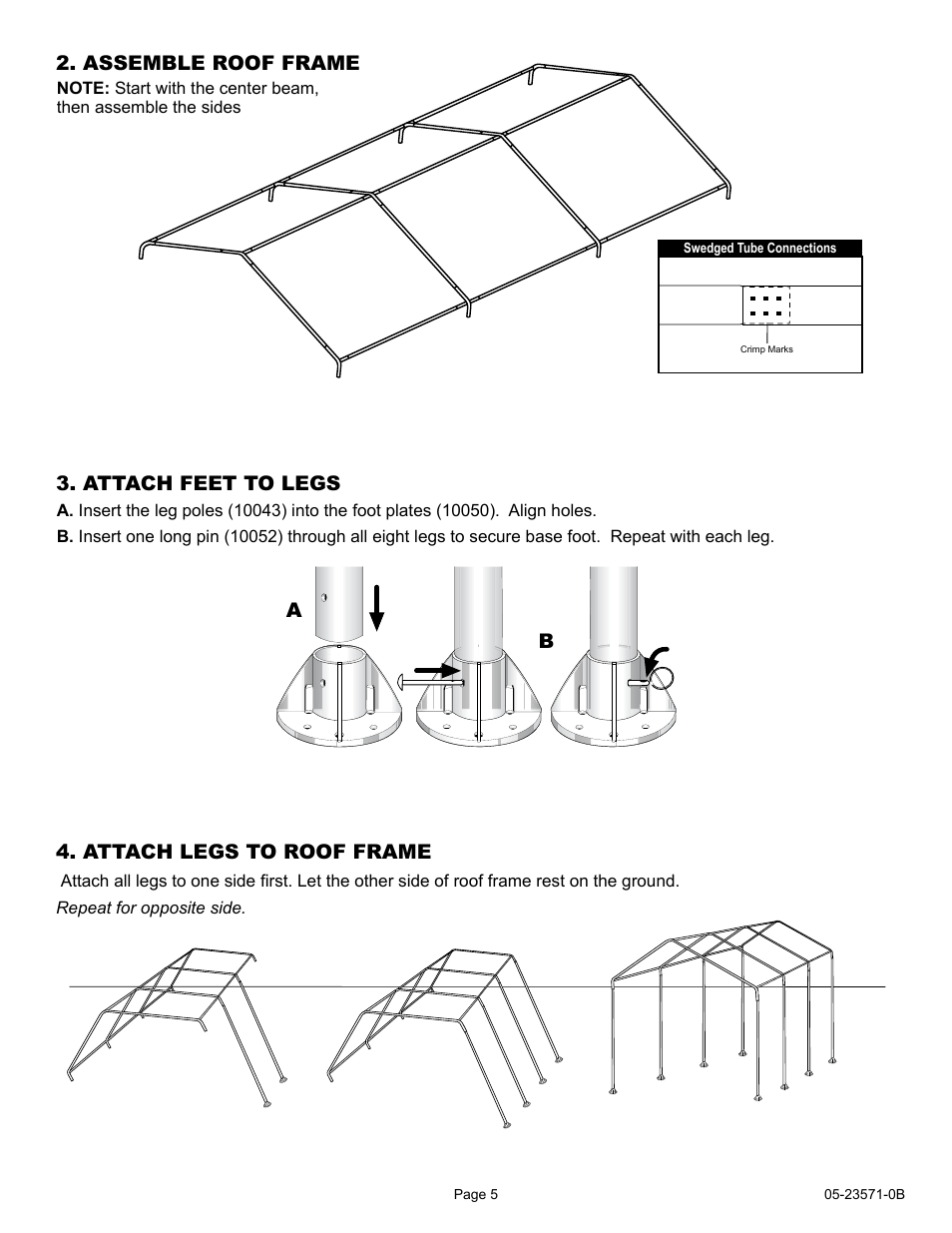 ShelterLogic 23571 10 x 20 Super Max Canopy User Manual | Page 5 / 21