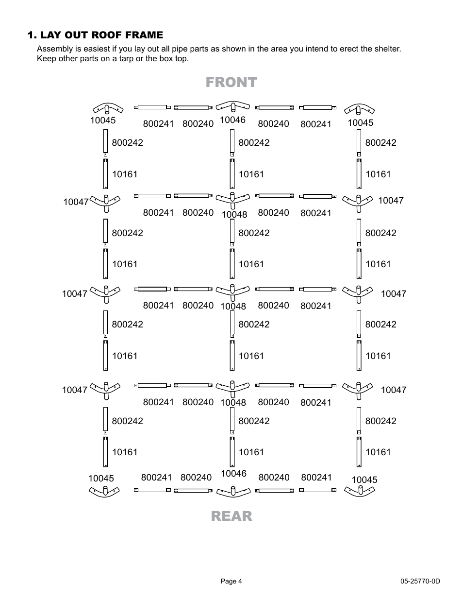 Front rear | ShelterLogic 29770 12 x 26 Super Max Canopy User Manual | Page 4 / 21