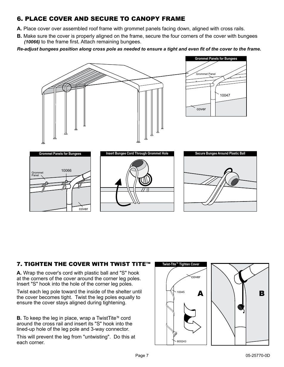 Place cover and secure to canopy frame | ShelterLogic 29770 12 x 26 Super Max Canopy User Manual | Page 7 / 21