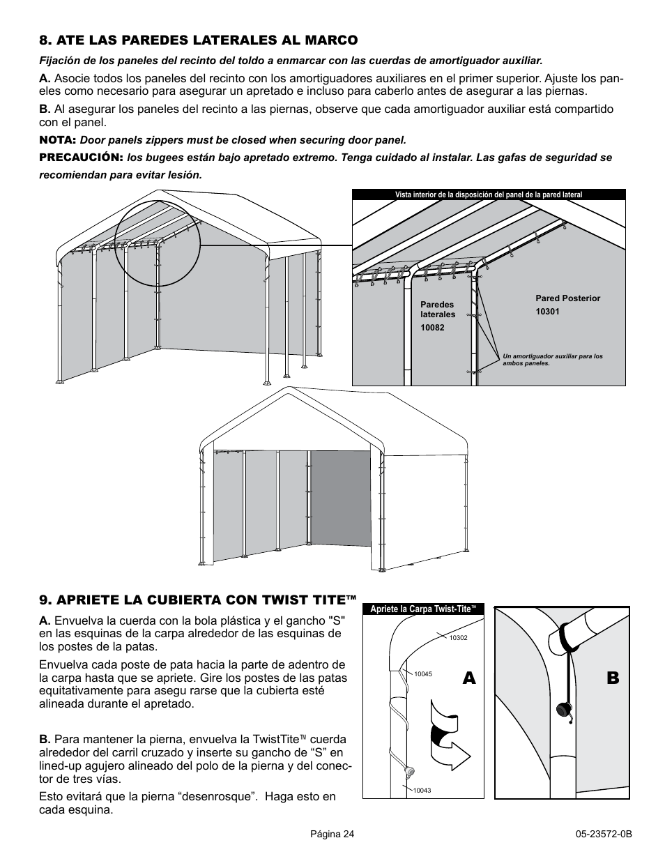 ShelterLogic 23572 10 x 20 Super Max Canopy 2-in-1 Pack - Enclosure Kit User Manual | Page 24 / 24