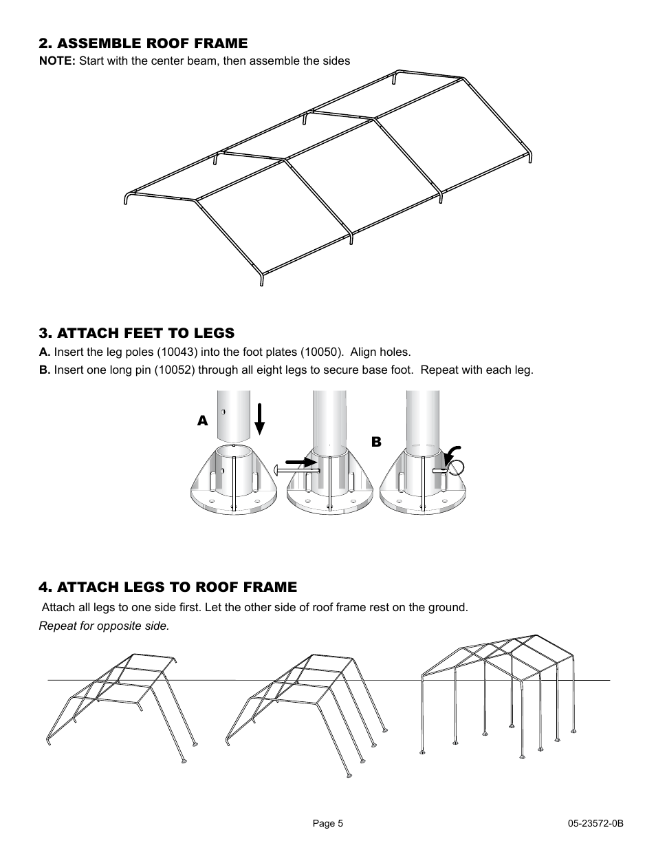 ShelterLogic 23572 10 x 20 Super Max Canopy 2-in-1 Pack - Enclosure Kit User Manual | Page 5 / 24