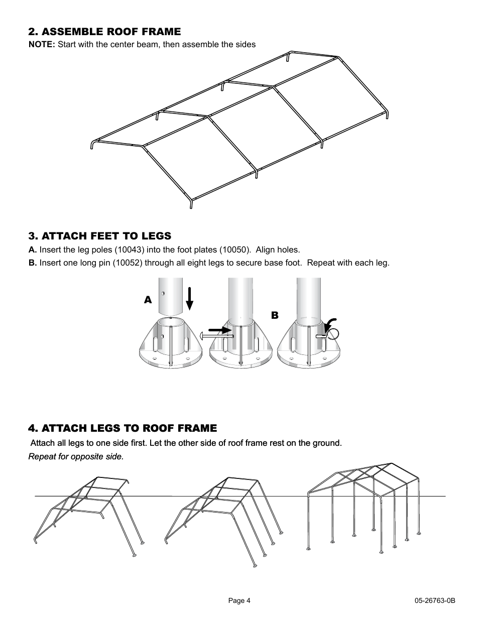 ShelterLogic 26763 10 x 20 Celebration II Canopy - 2 Frame User Manual | Page 4 / 15