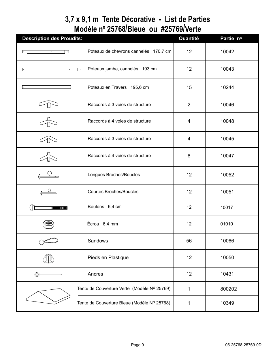 Verte | ShelterLogic 25768 12 x 30 Celebration II Canopy User Manual | Page 9 / 18