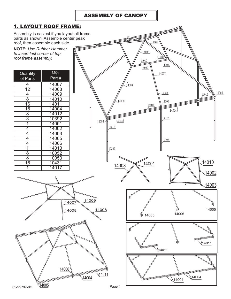 ShelterLogic 25797 20 x 20 Celebration Canopy User Manual | Page 4 / 8