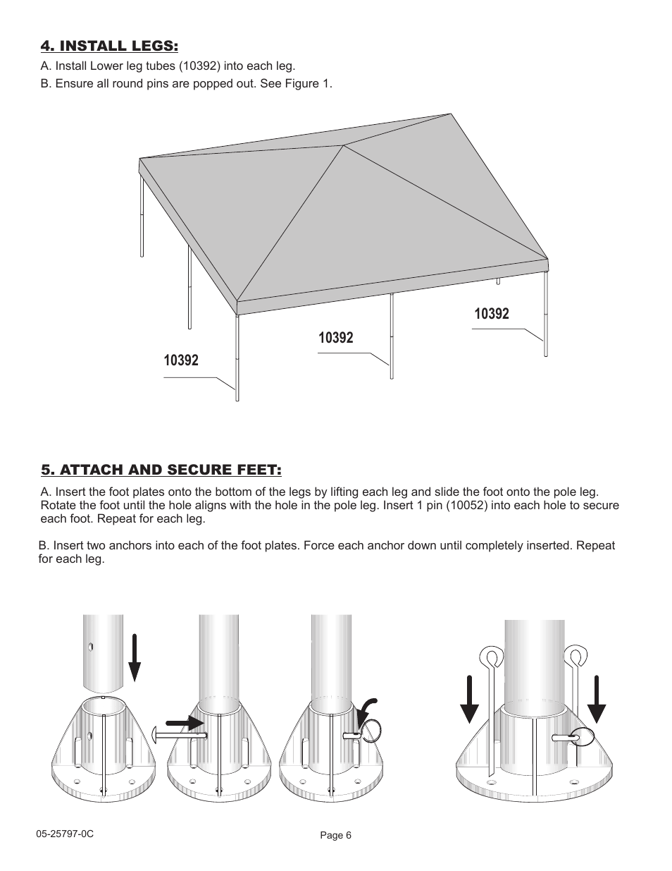 ShelterLogic 25797 20 x 20 Celebration Canopy User Manual | Page 6 / 8