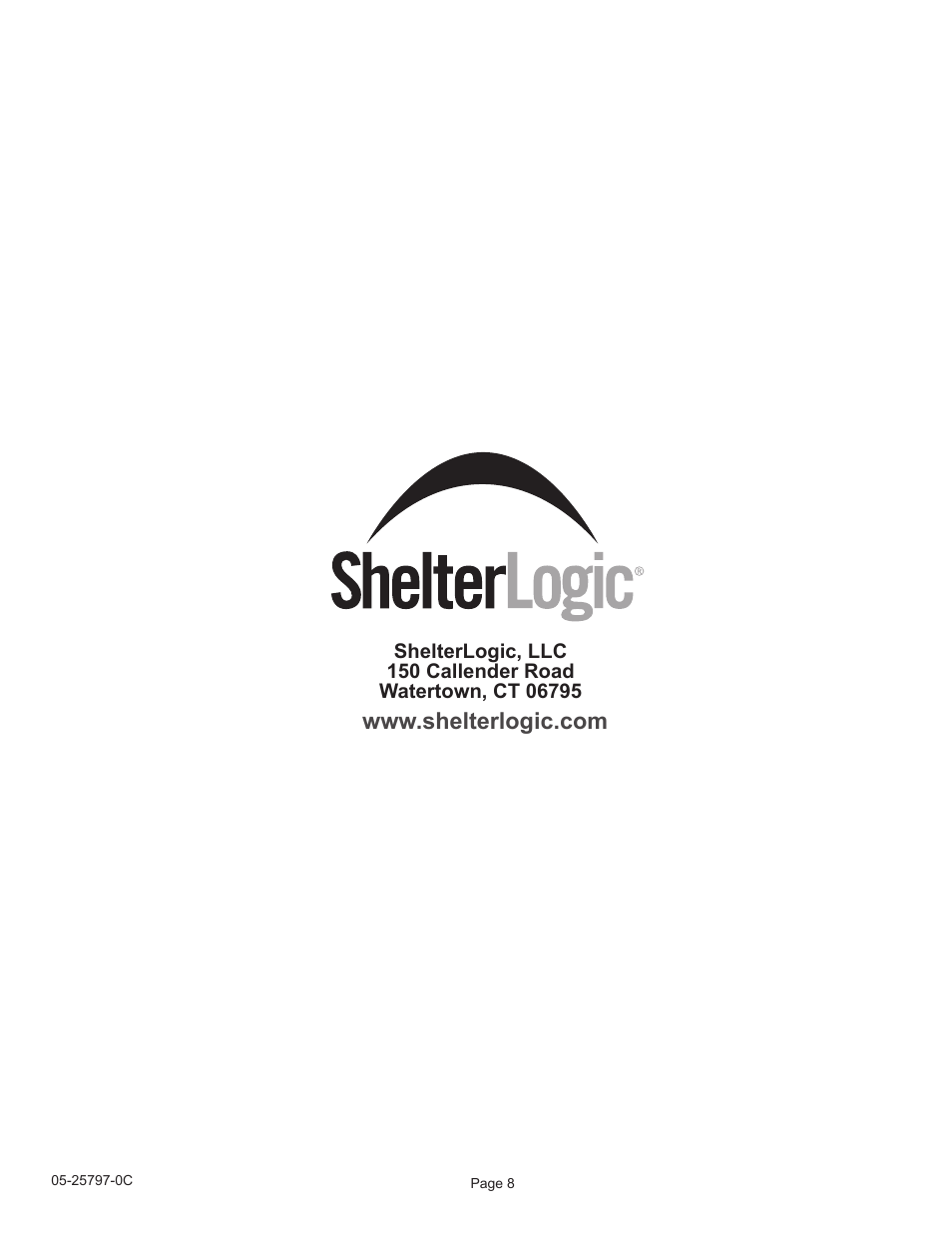 ShelterLogic 25797 20 x 20 Celebration Canopy User Manual | Page 8 / 8