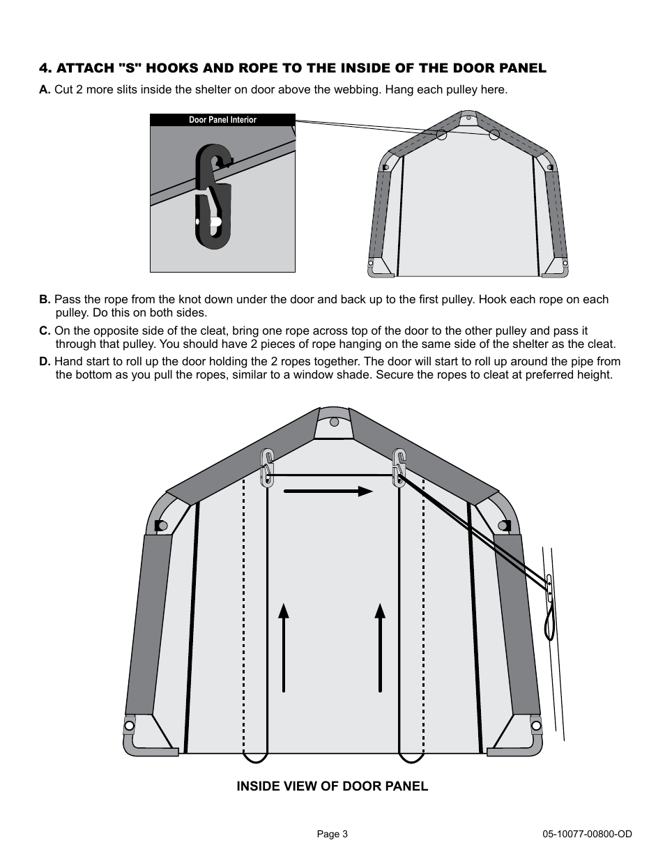 ShelterLogic 00800 Pull-Eaze Roll-Up Door Kit User Manual | Page 3 / 9