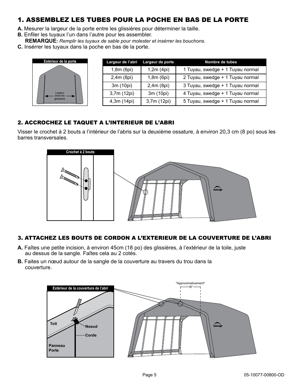 ShelterLogic 00800 Pull-Eaze Roll-Up Door Kit User Manual | Page 5 / 9