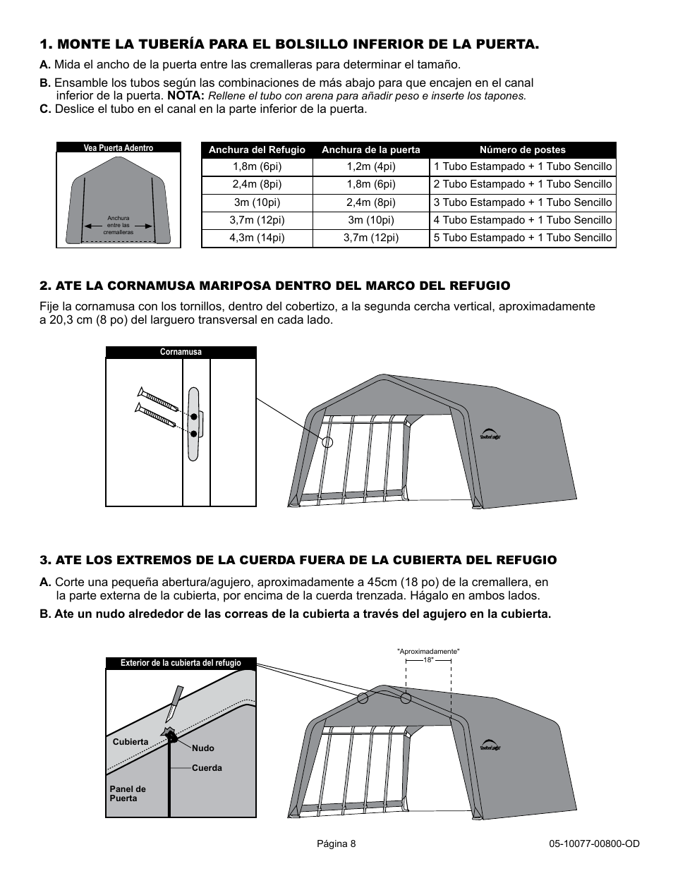 ShelterLogic 00800 Pull-Eaze Roll-Up Door Kit User Manual | Page 8 / 9