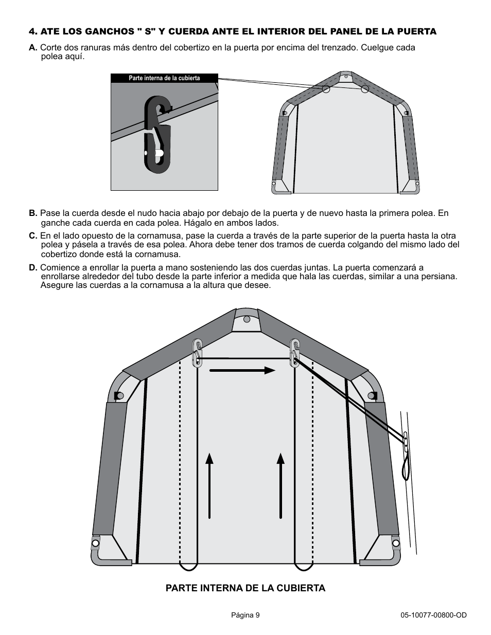 ShelterLogic 00800 Pull-Eaze Roll-Up Door Kit User Manual | Page 9 / 9