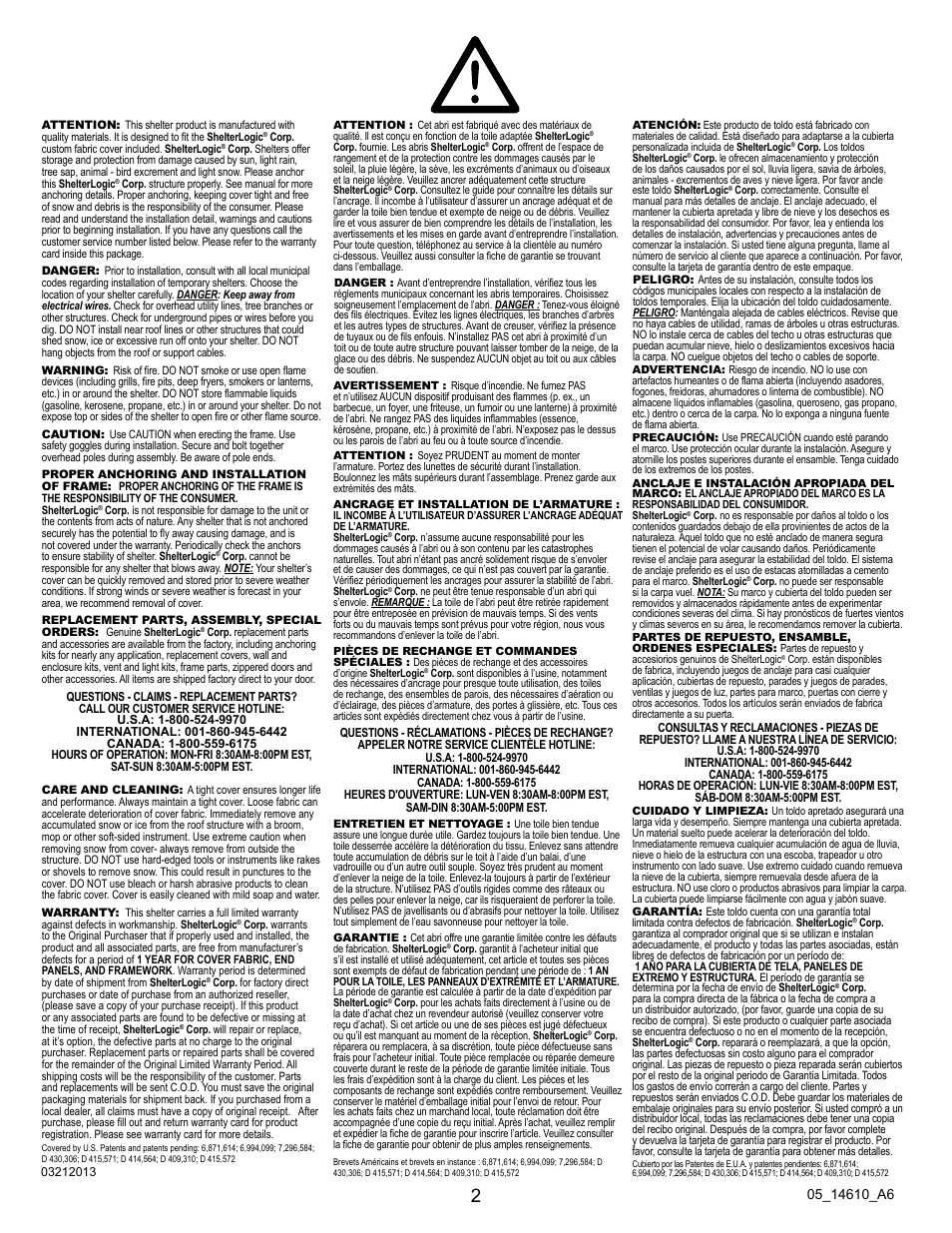 ShelterLogic 14610 Shelter Shelf Brackets User Manual | Page 2 / 6