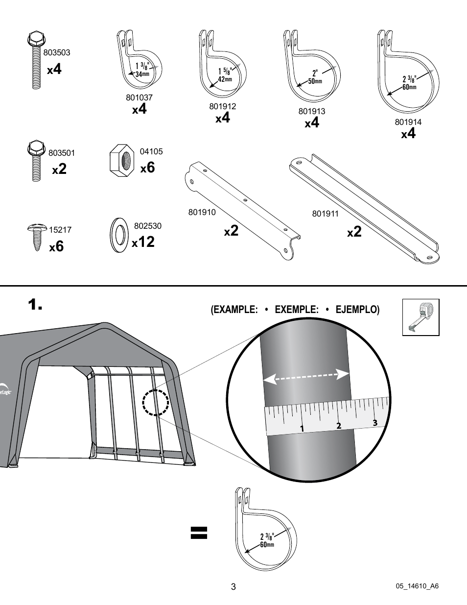 ShelterLogic 14610 Shelter Shelf Brackets User Manual | Page 3 / 6
