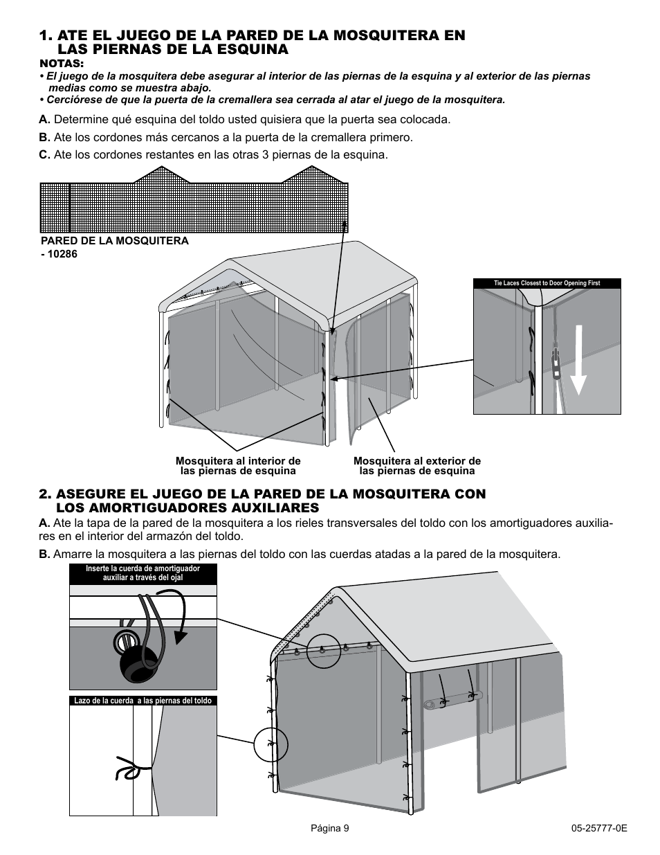 ShelterLogic 25777 Canopy Screen Kit 10 x 20 User Manual | Page 9 / 9