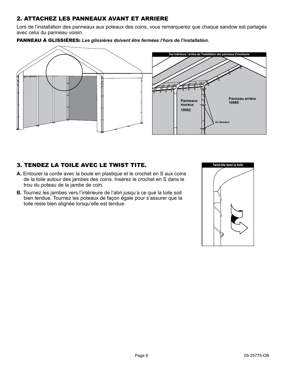 ShelterLogic 25775 10 x 20 MAX AP ENCLOSURE KIT User Manual | Page 8 / 12