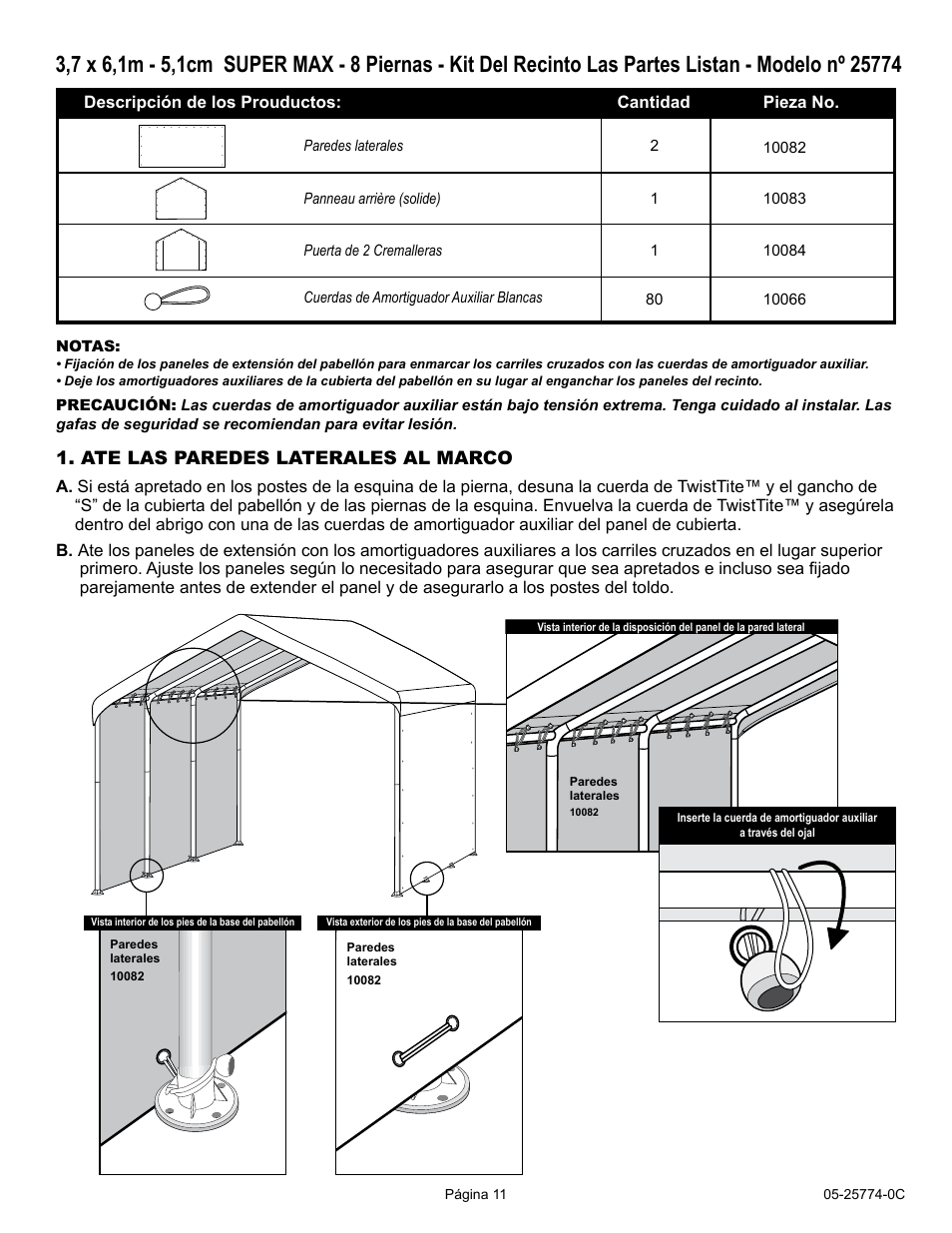 ShelterLogic 25774 12 x 20 2 SuperMax Enclosure Kit User Manual | Page 11 / 12