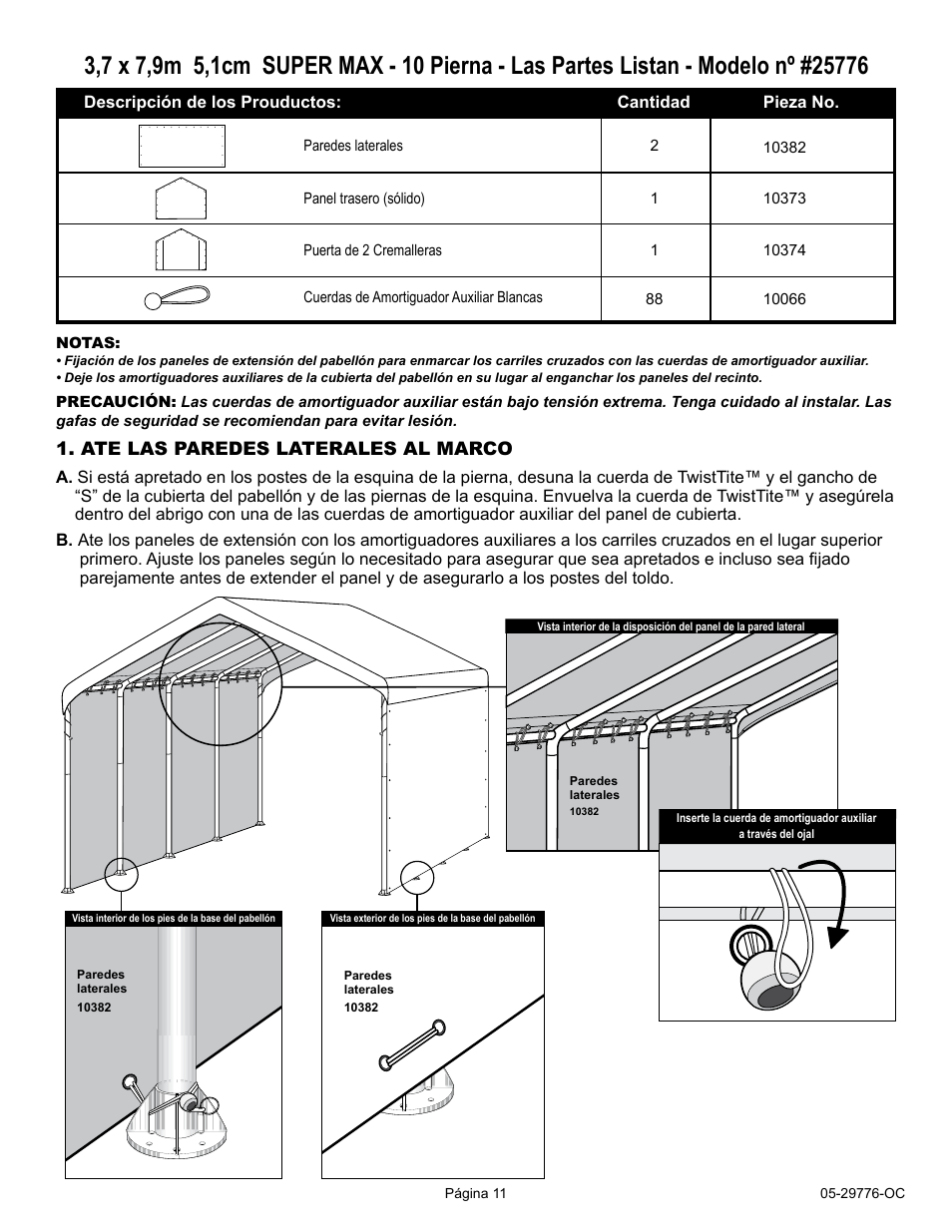 ShelterLogic 25776 12 x 26 2 SUPER MAX Enclosure Kit User Manual | Page 11 / 12